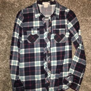 Juniors size medium plaid button up